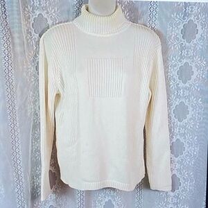 JONES WEAR Cozy Women's Cream Turtleneck Sweater Size XL